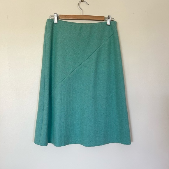 Vintage wool turquoise midi skirt - Picture 3 of 5